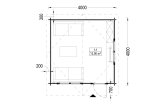 Abrigo de jardim em madeira DREUX (44 mm), 4x4 m, 16 m² specification 1