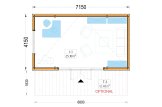 Casa de madeira para jardim PREMIUM (Isolamento térmico PLUS, 34 mm + revestimento), 7x4 m, 28 m² specification 1