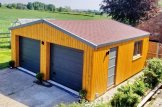 Garagem de madeira pré-fabricada para 2 carros SILVIA DUO ALT (34 mm + revestimento), 6x6 m, 36 m² customer 1
