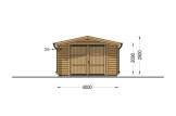 Garagem de madeira pré-fabricada para 1 carro CLASSIC (44 mm), 4x7.5 m, 30 m² specification 2