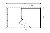 Abrigo de jardim em madeira AIDA PLUS (28 mm), 5x3 m, 9 m² com telheiro de 6.5 m² specification 5