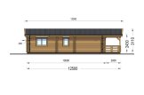 B-Ware: Casa de madeira pré-fabricada DONNA S (Isolamento térmico PLUS, 44+44 mm), 63 m² com terraço de 11.5 m² specification 3