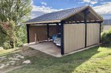Telheiro para 2 carros em madeira LUNA DUO, 6x6 m, com parede lateral customer 3