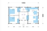 Casa de madeira pré-fabricada FILL S (34+34 mm), 60 m² specification 1