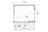 Abrigo de jardim em madeira PREMIUM (34 mm + revestimento), 5x4 m, 18 m² specification 1