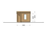 Sauna de madeira VIGOR 1 com alpendre (tronco maciço) – 3,3×2,5 m, 6,65 m² specification 2