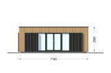 Abrigo de jardim em madeira PREMIUM (34 mm + revestimento), 7x4 m, 25 m² specification 2