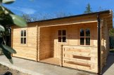 Casa de madeira pré-fabricada NANTES (44 mm), 6x4.7 m, 24 m² com terraço de 3.5 m² customer 1