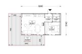 Casa de madeira pré-fabricada MILANA (34 mm + revestimento), 41 m² specification 1