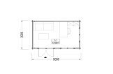 Abrigo de jardim em madeira WISSOUS (44 mm), 5x3 m, 15 m² specification 1