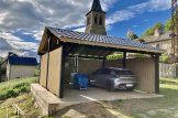 Telheiro para 2 carros em madeira LUNA DUO, 6x6 m, com parede lateral customer 2