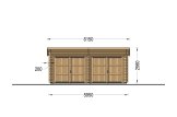 Garagem de madeira pré-fabricada para 2 carros MODERN (44 mm), 6x5 m, 30 m² specification 2