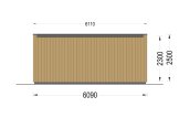 Abrigo de jardim em madeira PREMIUM (Isolamento térmico PLUS, 34 mm + revestimento), 6x3 m, 18 m² specification 4