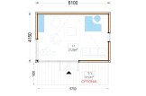Casa de madeira para jardim PREMIUM (Isolamento térmico, 34 mm + revestimento), 6x4 m, 24 m² specification 1