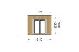 Abrigo de jardim em madeira PREMIUM (Isolamento térmico PLUS, 34 mm + revestimento), 5x3 m, 15 m² com terraço de 9 m² specification 5
