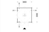 Abrigo de jardim em madeira ADAM S (44 mm), 3x3 m, 9 m² specification 1