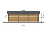 Garagem de madeira pré-fabricada para 3 carros TRIO (44 mm), 9x6 m, 54 m² specification 3