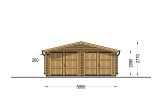 Garagem de madeira pré-fabricada para 2 carros CLASSIC DUO (44 mm), 6x6 m, 36 m² specification 2