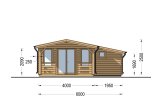 Casa de madeira para jardim ISLA (34 mm), 6x5 m, 18 m² com terraço de 7 m² specification 2