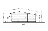 Casa de madeira para jardim ISLA (34 mm), 6x5 m, 18 m² com terraço de 7 m² specification 6