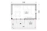 Abrigo de jardim em madeira PREMIUM (34 mm + revestimento), 5x3 m, 13 m² specification 1