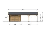 Garagem de madeira pré-fabricada para 1 carro MULTI (44 mm) 4x6 m com telheiro duplo 5.5x6 m specification 2
