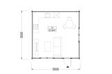 Casa de madeira para jardim DREUX (44 mm), 5x5 m, 25 m² specification 1