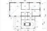 Casa de madeira pré-fabricada BERTA F com telhado plano (44+44 mm), 72 m² com terraço de 18 m² e garagem de 20 m² specification 1