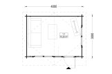 Abrigo de jardim em madeira DREUX (44 mm), 4x3 m, 12 m² specification 1