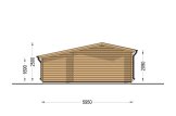 Casa de madeira para jardim ISLA (34 mm), 6x5 m, 18 m² com terraço de 7 m² specification 4