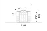 Abrigo de jardim em madeira ADAM S (44 mm), 3x3 m, 9 m² specification 2