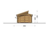 Garagem de madeira pré-fabricada para 1 carro TWIN (44 mm), 4x6 m, 24 m² specification 2