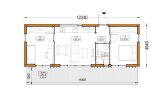 Casa de madeira para habitação BELLA I RV (Isolamento térmico PLUS, 44 mm + revestimento), 46 m² specification 1