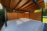 Telheiro para 2 carros em madeira LUNA DUO F, 6x6 m, com parede lateral customer 1