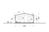 Garagem de madeira pré-fabricada para 2 carros MULTI (44 mm) 6x6 m com telheiro 3x6 m specification 6