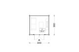 Abrigo de jardim em madeira MALTA (34 mm), 3x3 m, 9 m² specification 1