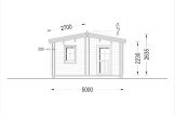 Casa de madeira pré-fabricada ARGO M-N S (44+44 mm), 5x9 m, 35 m² specification 2