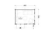 Abrigo de jardim em madeira WISSOUS (44 mm), 4x3 m, 12 m² specification 1