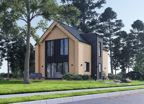 Casa de madeira para habitação ASTRID RV (Isolamento térmico PLUS, 44 mm + revestimento), 92 m² avp.ui.product_images.thumbnail 1