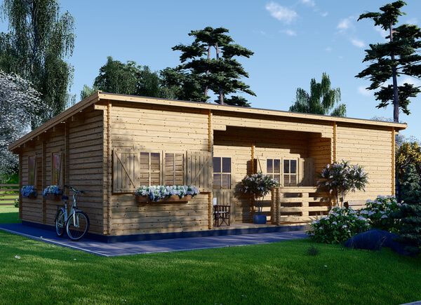Casa de madeira pré-fabricada UZES F (44 mm), 70 m² avp.ui.product_images.thumbnail 1