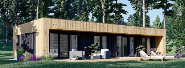 Casa de madeira pré-fabricada KAYA 3 (Isolamento térmico PLUS, 44 mm + revestimento), 70 m²