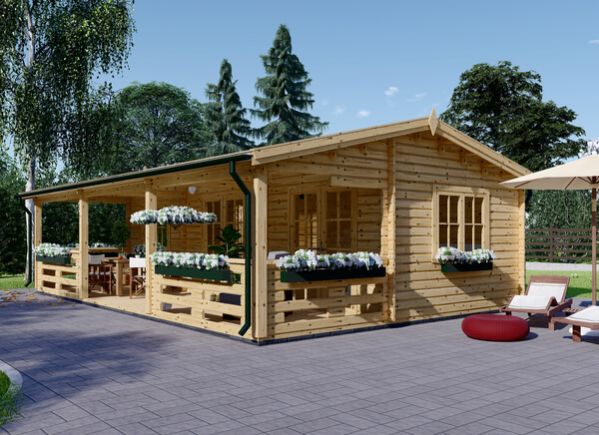 Casa de madeira pré-fabricada AMELIA (44 mm), 32 m² com terraço de 20 m² avp.ui.product_images.thumbnail 1