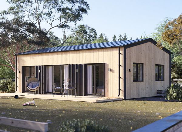 Casa de madeira pré-fabricada SELENE RV (Isolamento térmico PLUS, 44 mm + revestimento), 54 m² avp.ui.product_images.thumbnail 1