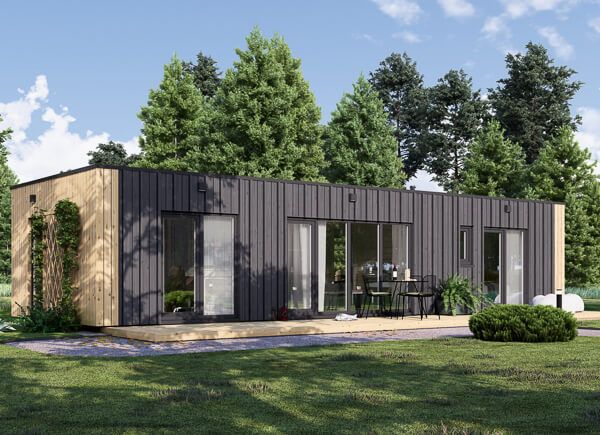 Casa de madeira pré-fabricada BELLA 1 (Isolamento térmico, 44 mm + revestimento), 46 m² avp.ui.product_images.thumbnail 1