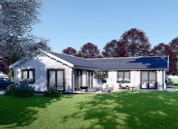 Casa de madeira pré-fabricada PAULA (Isolamento térmico, 44+44 mm), 129 m² avp.ui.product_images.thumbnail 1