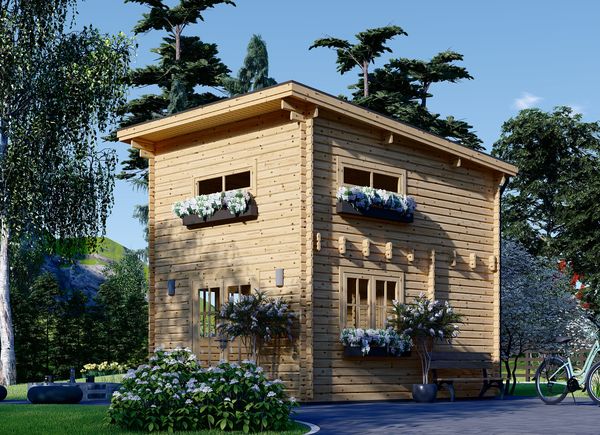 Casa de madeira para jardim AVIGNON F (44 mm), 20 m² com mezanino de 16 m² avp.ui.product_images.thumbnail 1