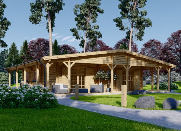 Casa de madeira pré-fabricada CARLOTA S (58 mm), 90 m² avp.ui.product_images.thumbnail 1