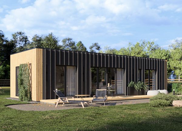 Casa de madeira para habitação BELLA 1 RV (Isolamento térmico PLUS, 44 mm + revestimento), 46 m² avp.ui.product_images.thumbnail 1