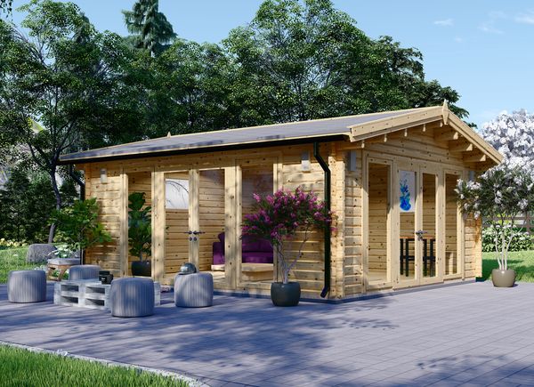 Casa de madeira para jardim MIA (Isolamento térmico PLUS, 44+44 mm), 5.5x5.5 m, 30 m² avp.ui.product_images.thumbnail 1