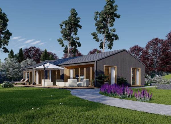 Casa de madeira pré-fabricada ELIZA (Isolamento térmico, 44 mm + revestimento), 130 m² avp.ui.product_images.thumbnail 1